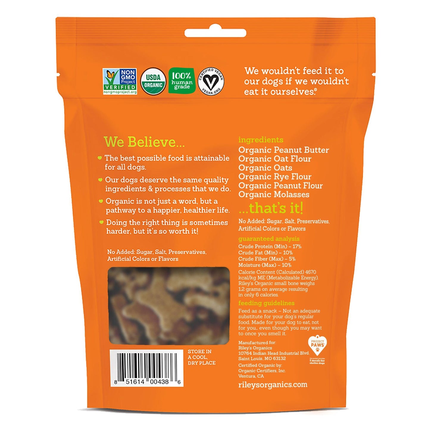 Riley's Organic - Riley's Organic Peanut Butter And Molasses Dog Treats