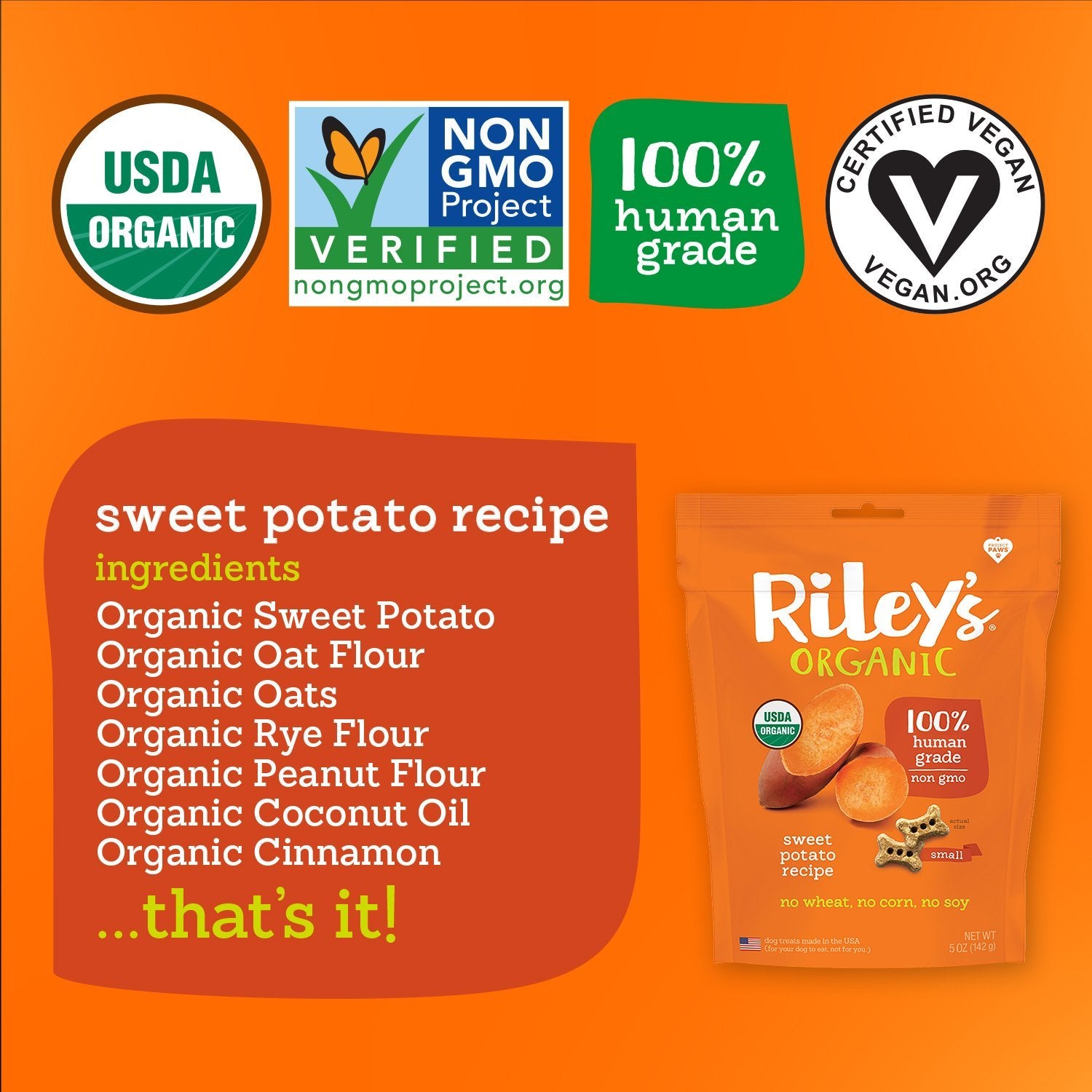 Riley's Organic - Riley's Organic Sweet Potato Dog Treats