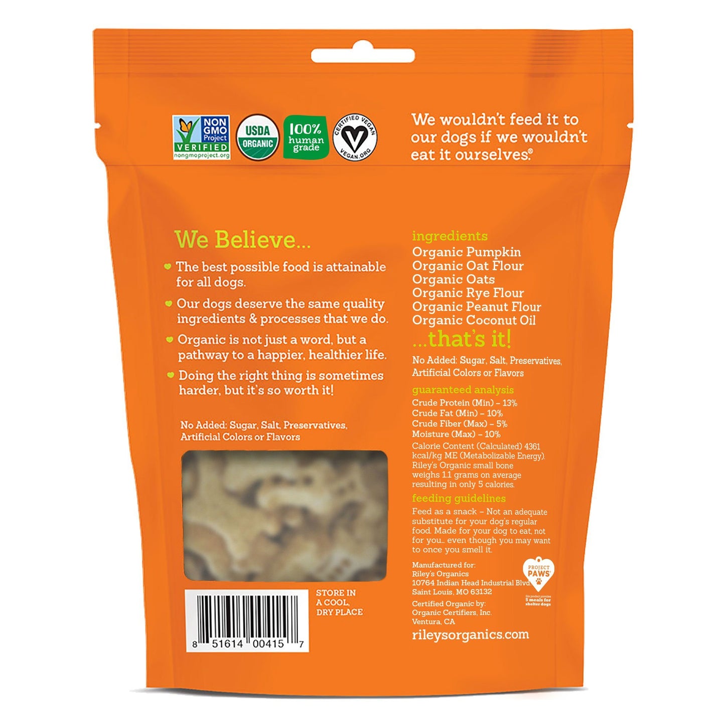 Riley's Organic - Riley's Organic Pumpkin And Coconut Dog Treats