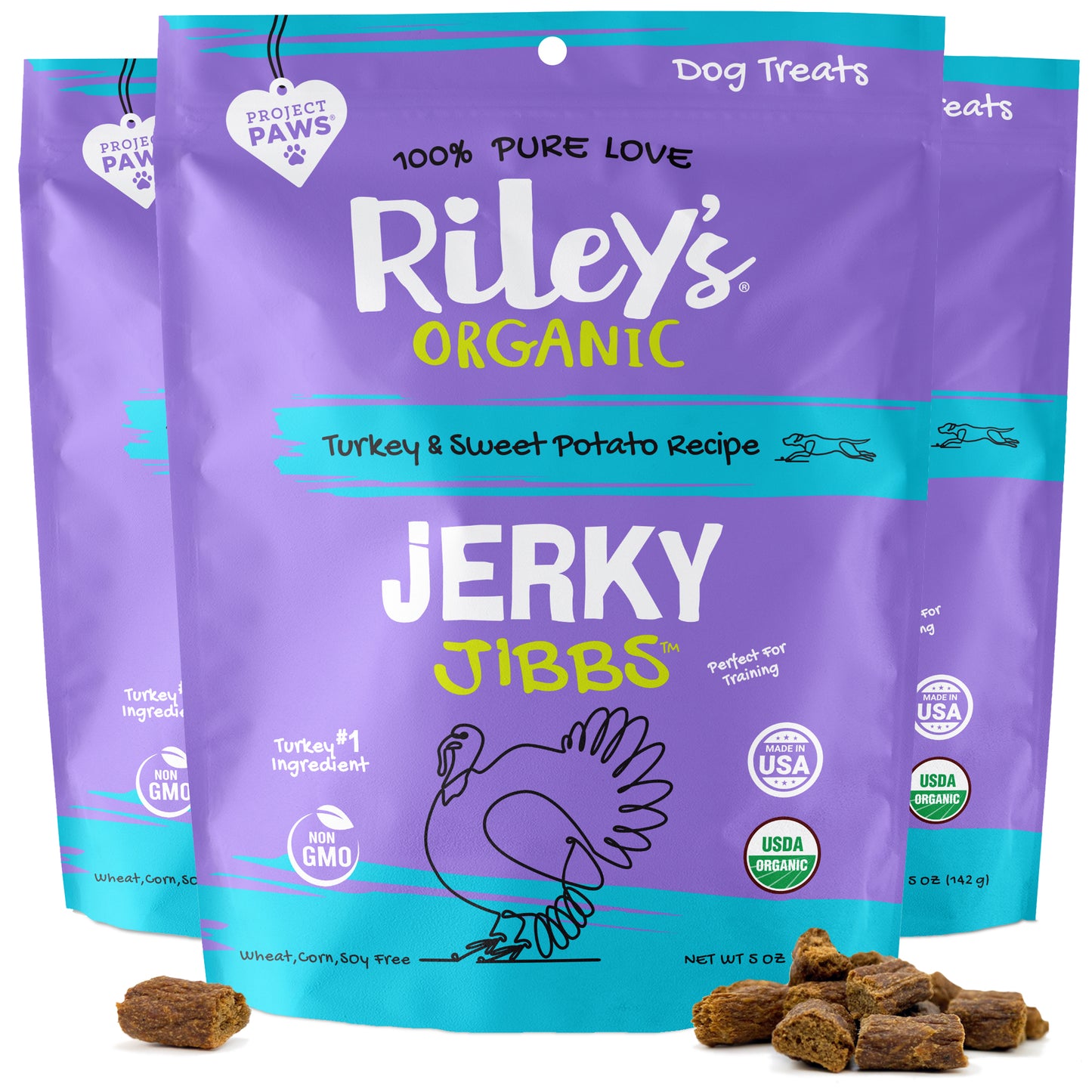 Organic Turkey & Sweet Potato Jerky Jibbs