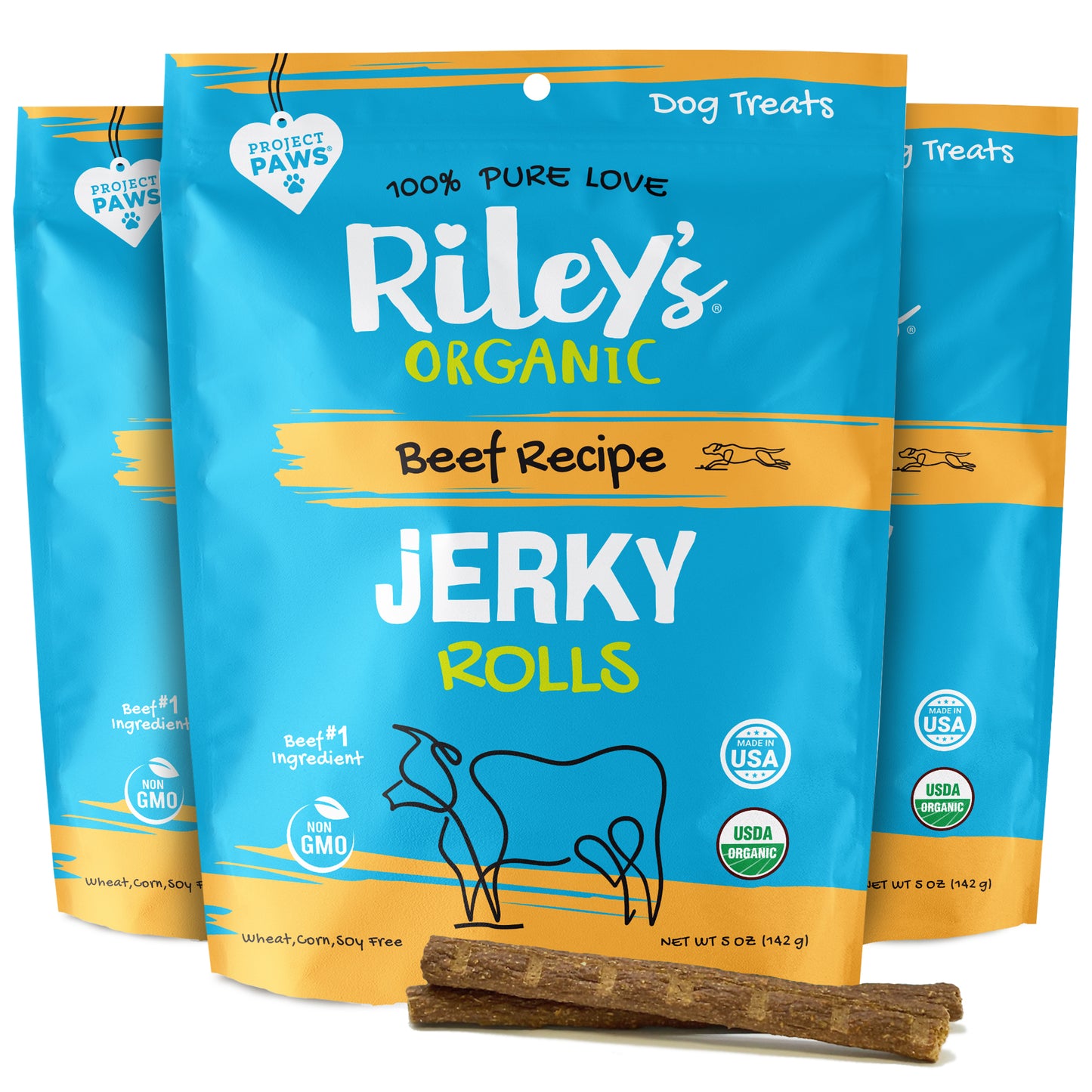 Organic Beef Jerky Rolls - 3 Pack