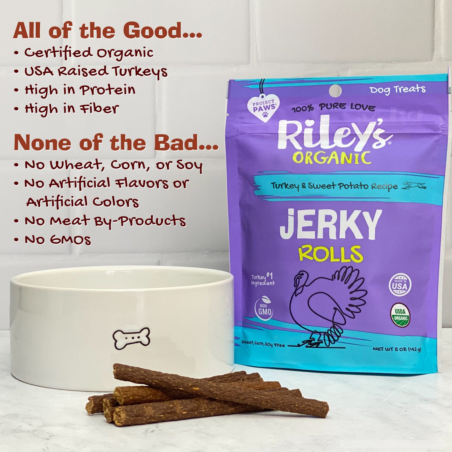 Organic Turkey & Sweet Potato Jerky Rolls