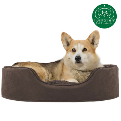 Terry & Suede Oval Pet Bed