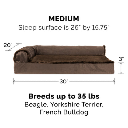 Plush & Velvet L-Shaped Chaise Couch Pet Bed