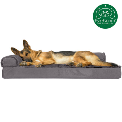 Plush & Velvet L-Shaped Chaise Couch Pet Bed