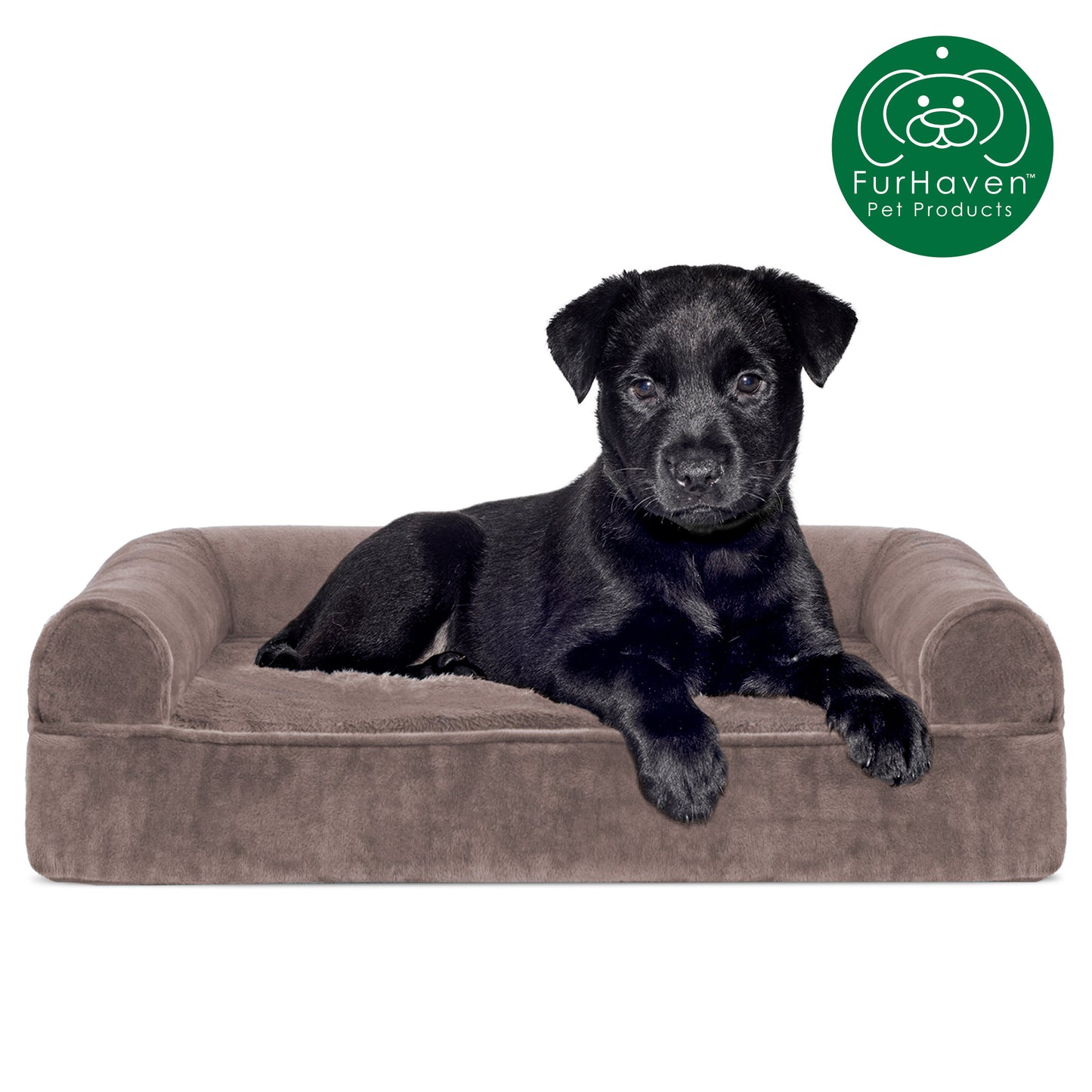 Faux Fur & Velvet Sofa-Style Couch Pet Bed