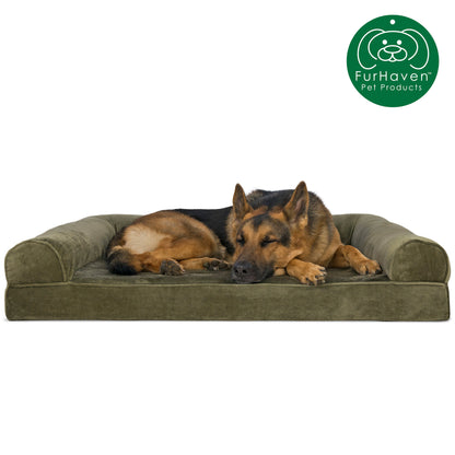Faux Fur & Velvet Sofa-Style Couch Pet Bed