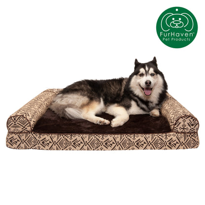 Memory Foam Southwest Kilim Sofa-Style Couch Pet Bed