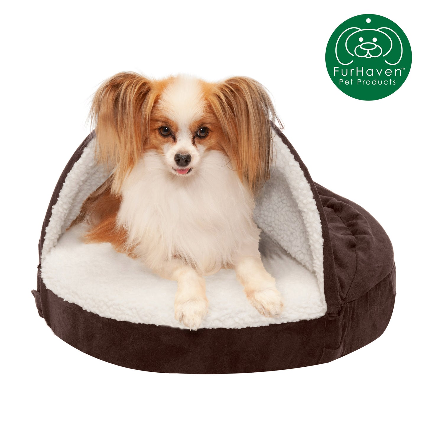 Memory Foam Faux Sheepskin Snuggery Burrow Dog & Cat Pet Bed