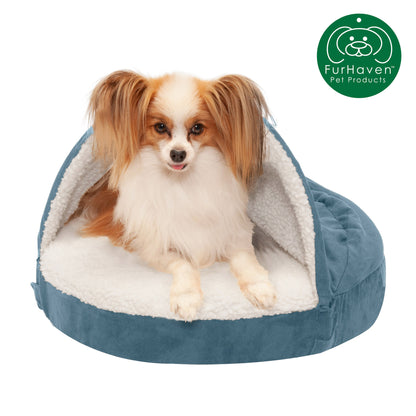 Memory Foam Faux Sheepskin Snuggery Burrow Dog & Cat Pet Bed