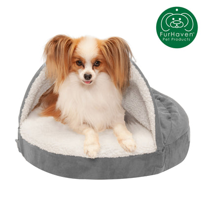 Memory Foam Faux Sheepskin Snuggery Burrow Dog & Cat Pet Bed