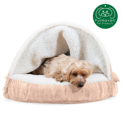 Memory Foam Faux Sheepskin Snuggery Burrow Dog & Cat Pet Bed