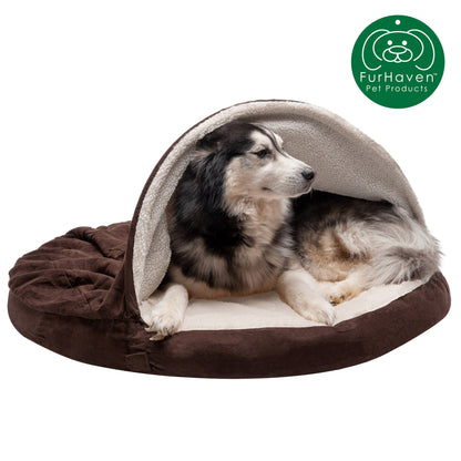 Memory Foam Faux Sheepskin Snuggery Burrow Dog & Cat Pet Bed