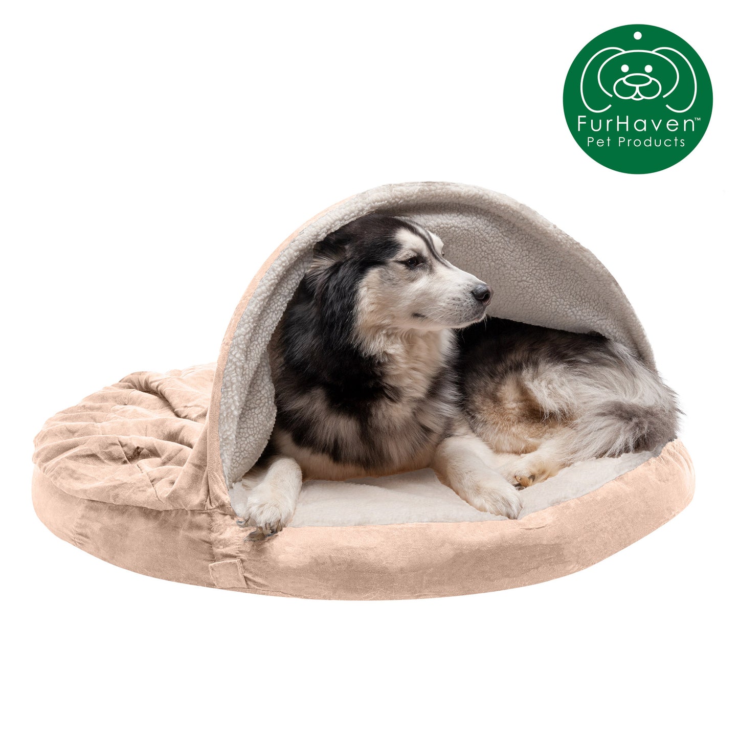 Memory Foam Faux Sheepskin Snuggery Burrow Dog & Cat Pet Bed