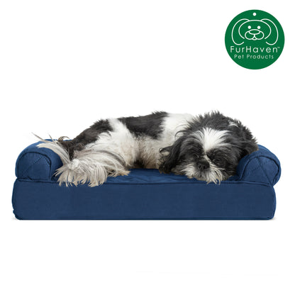 Quilted Memory Foam Sofa-Style Couch Pet Bed