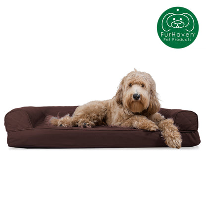 Quilted Memory Foam Sofa-Style Couch Pet Bed