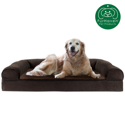 Faux Fleece & Chenille Orthopedic Sofa-Style Pet Bed