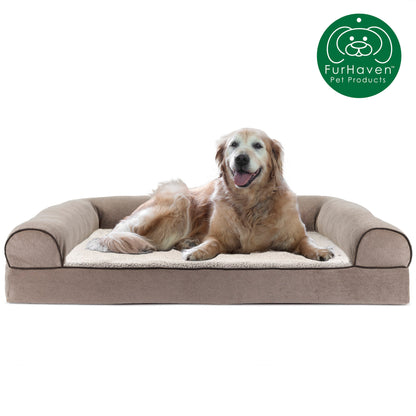 Faux Fleece & Chenille Orthopedic Sofa-Style Pet Bed