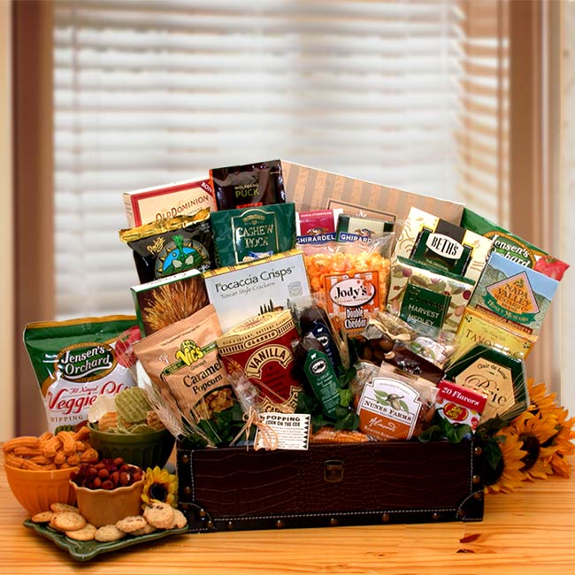 Gourmet Snacking Favorites Chest Gift Basket