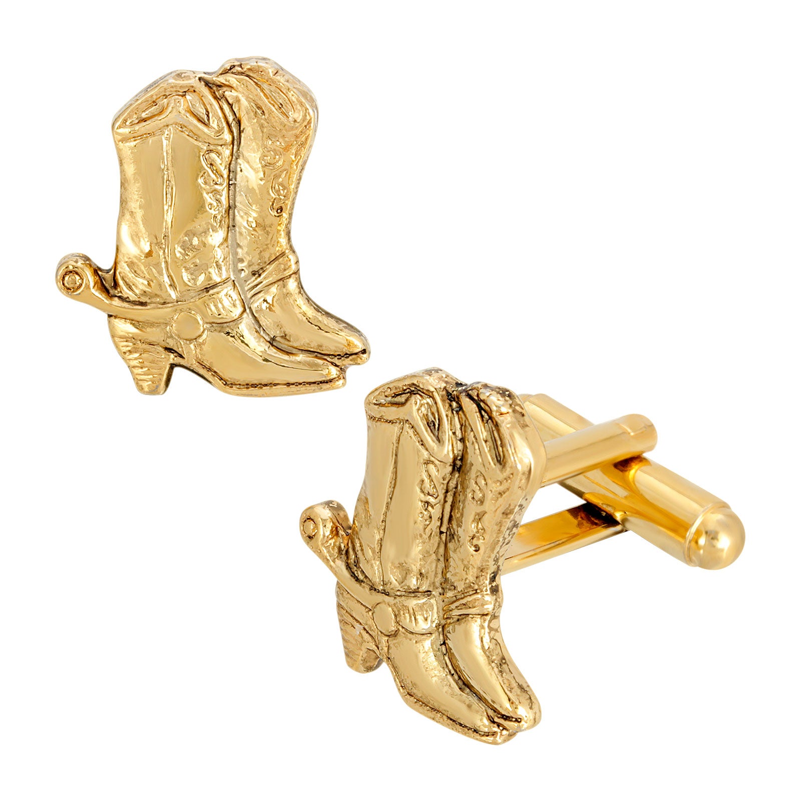 1928 Jewelry Old West Cowboy Boots Cufflinks Gold