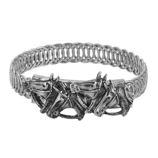 1928 Jewelry&reg; Pewter Horse Heads Coil Bracelet