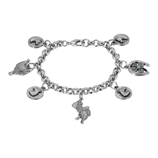 1928 Jewelry&reg; Peweter Charm Horse  Bracelet