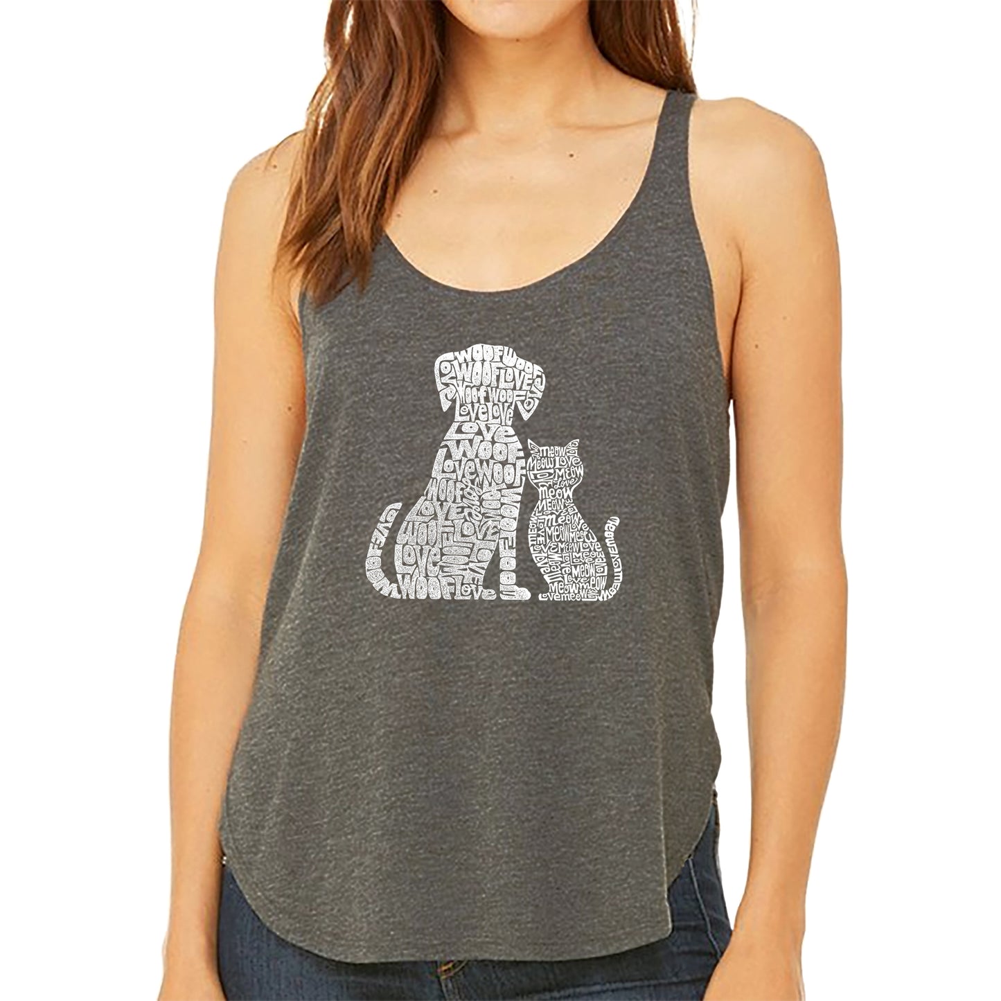 Dogs and Cats  - Women's Premium Word Art Flowy Tank Top