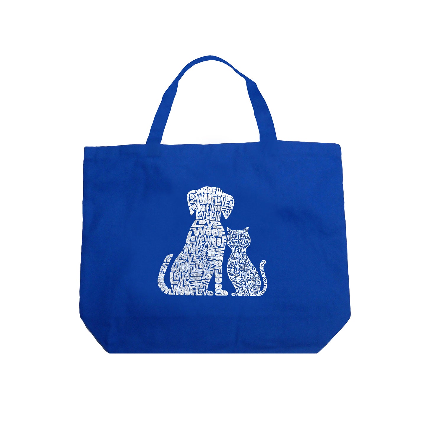 Large Word Art Tote Bag - Dogs and Cats