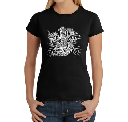 Cat Face  - Women's Word Art T-Shirt