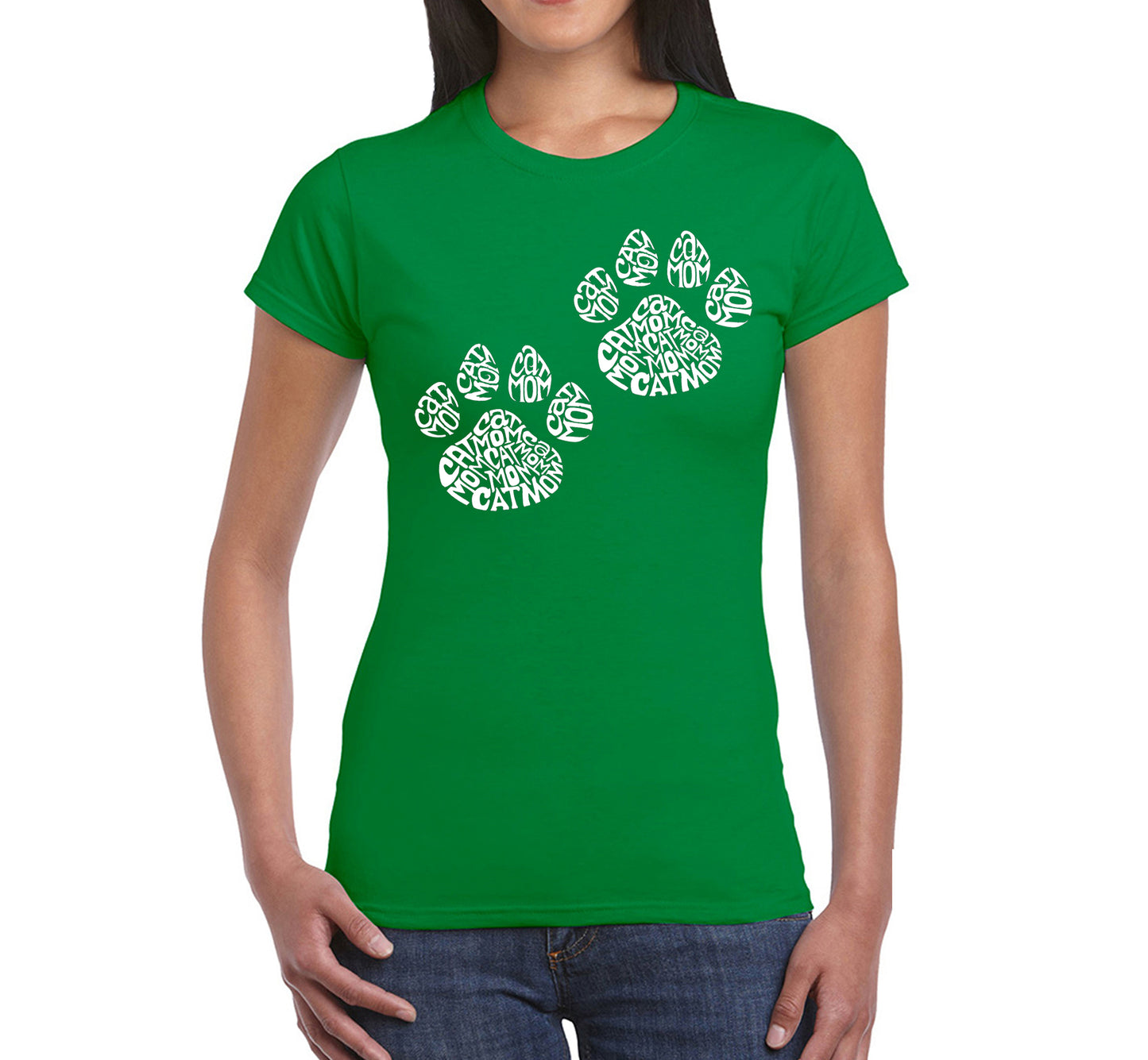 Cat Mom  - Women's Word Art T-Shirt