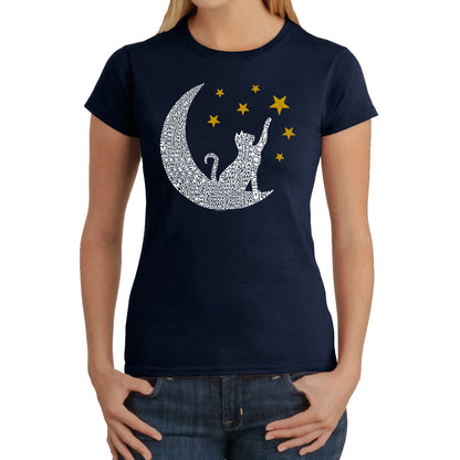 Cat Moon - Women's Word Art T-Shirt