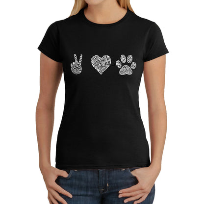 Peace Love Dogs  - Women's Word Art T-Shirt