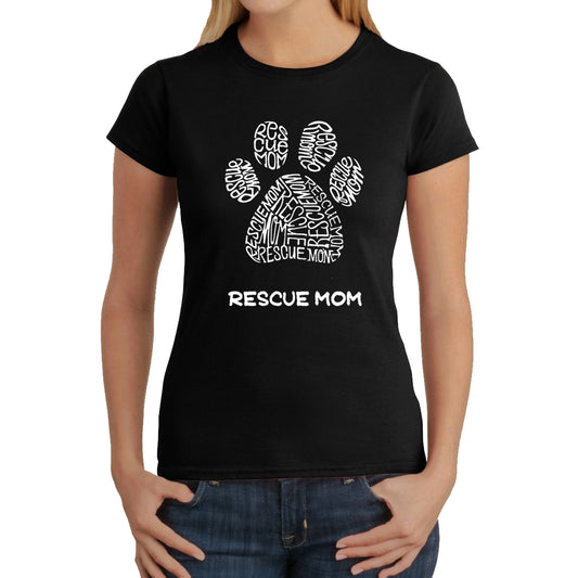 Rescue Mom  - Women's Word Art T-Shirt