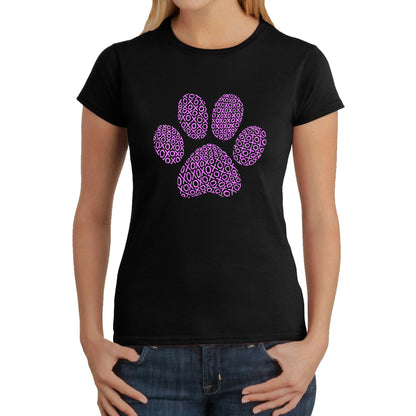 XOXO Dog Paw  - Women's Word Art T-Shirt