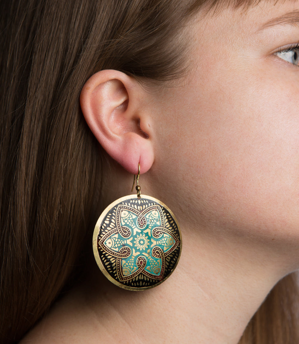 Tzolk'in Disc Earrings