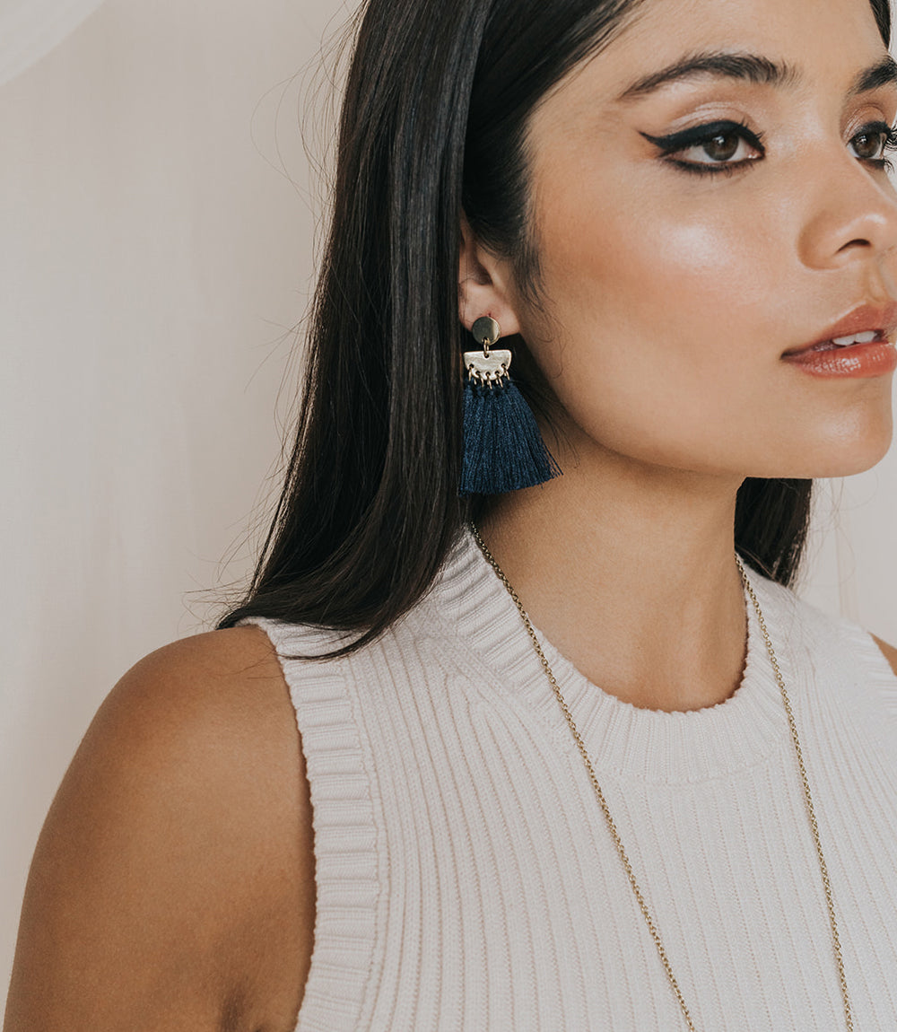 Danu Earrings - Lush Navy