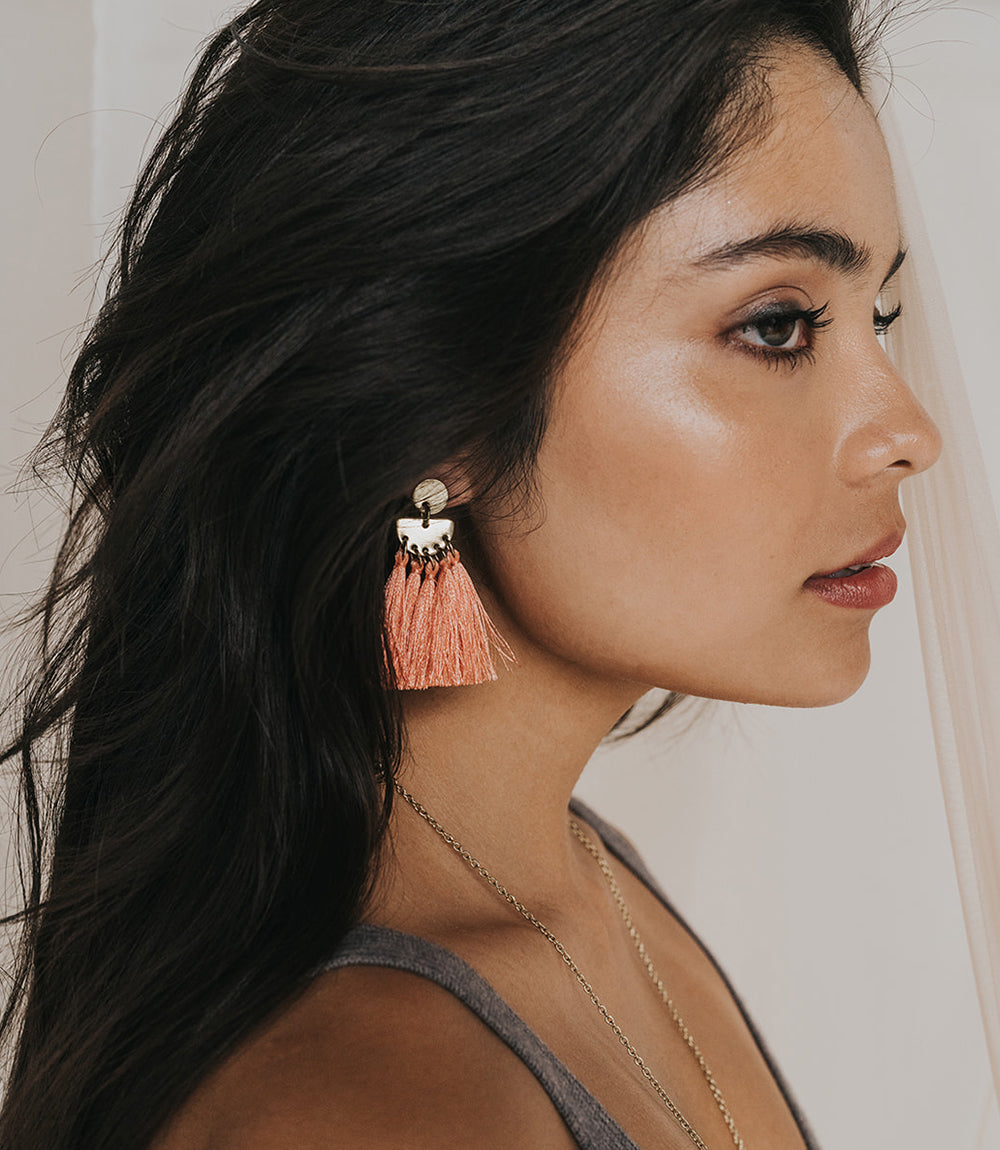 Danu Earrings - Lush Coral