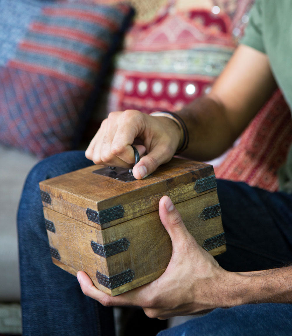 Rustic Mango Wood Stash Box