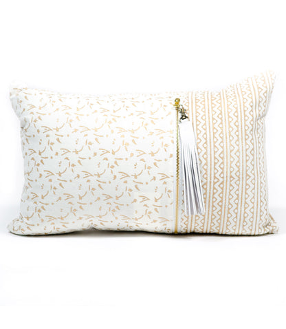 Long Metallic Block Print Pillow