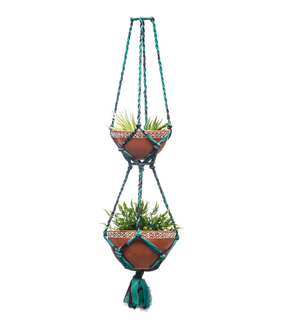 Sari Macrame Tiered Hanging Bowls