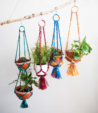 Sari Macrame Tiered Hanging Bowls