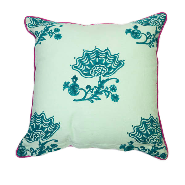 Jacobean Block Print Pillow Cover