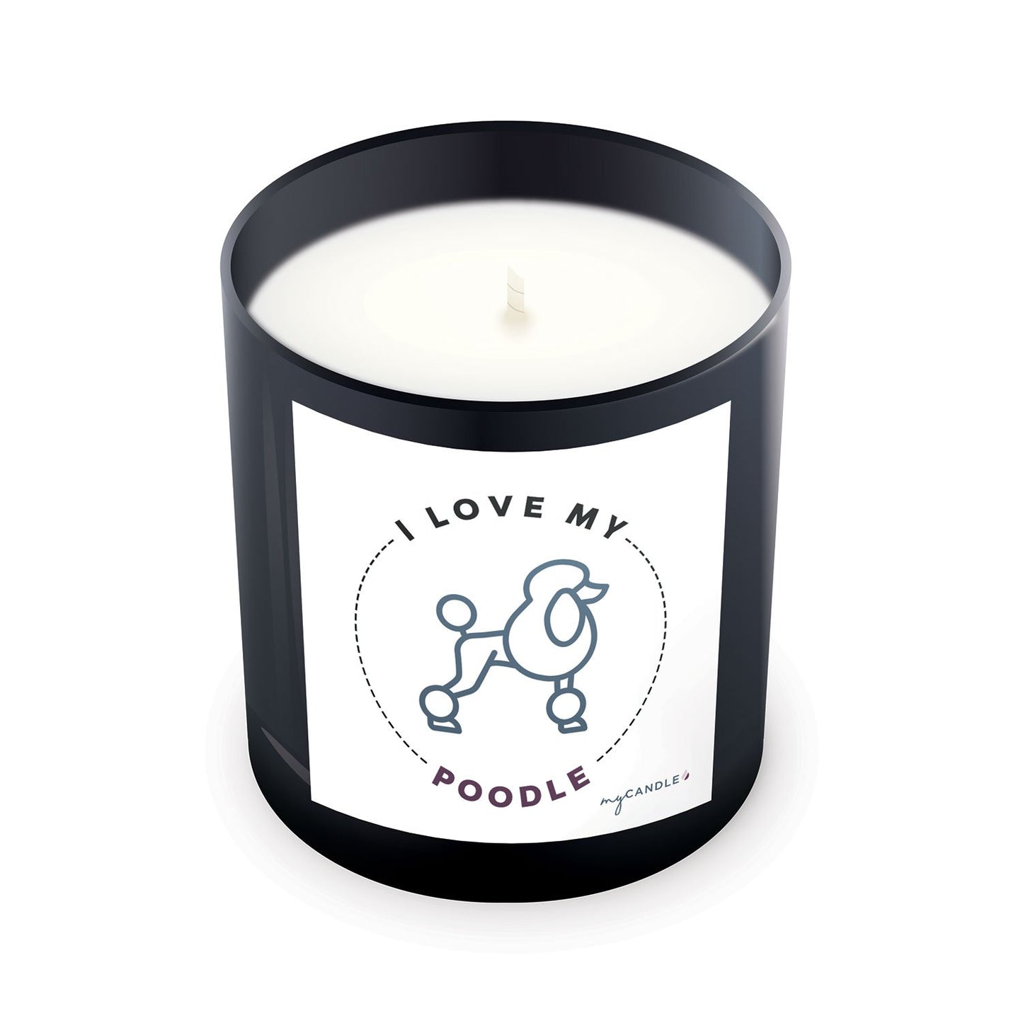 I Love My Poodle Candle