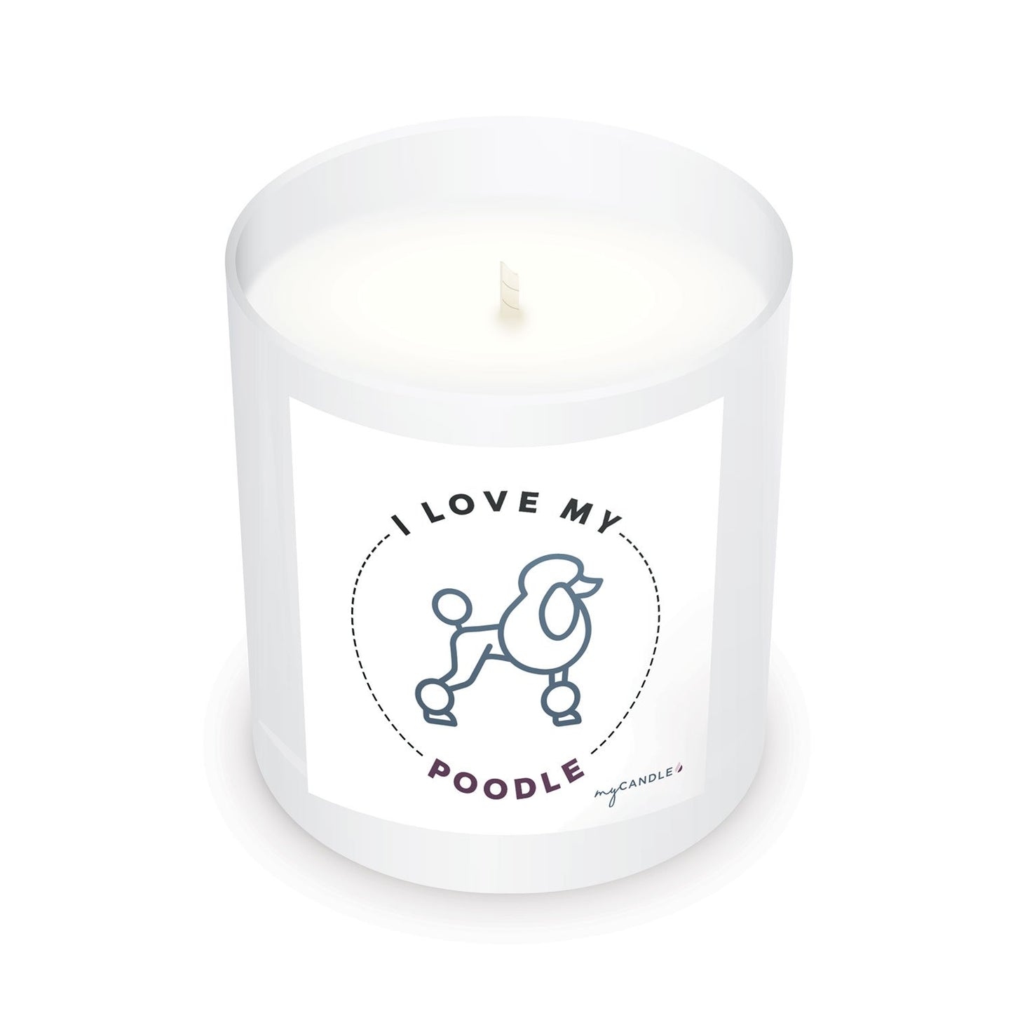 I Love My Poodle Candle