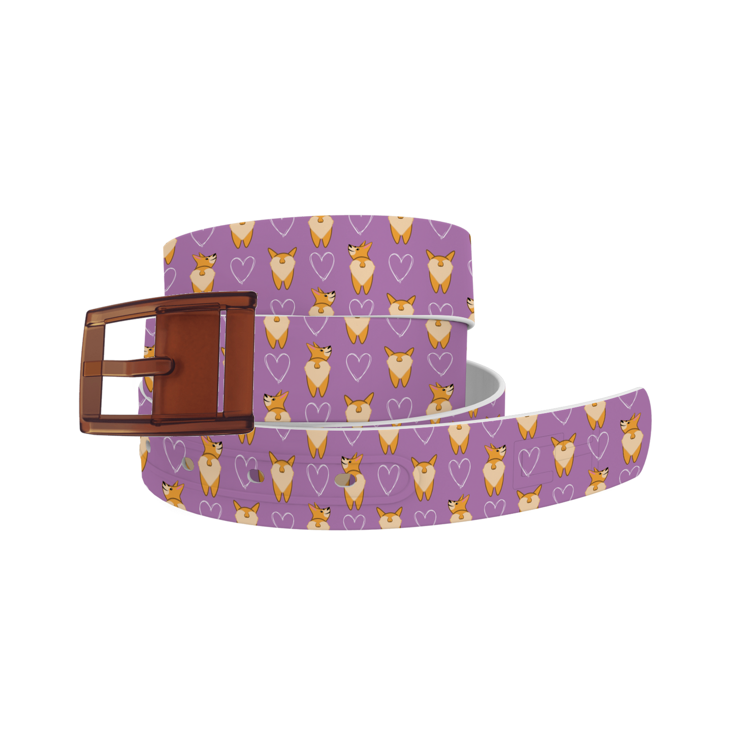 Corgi Butts Belt With Khaki Buckle