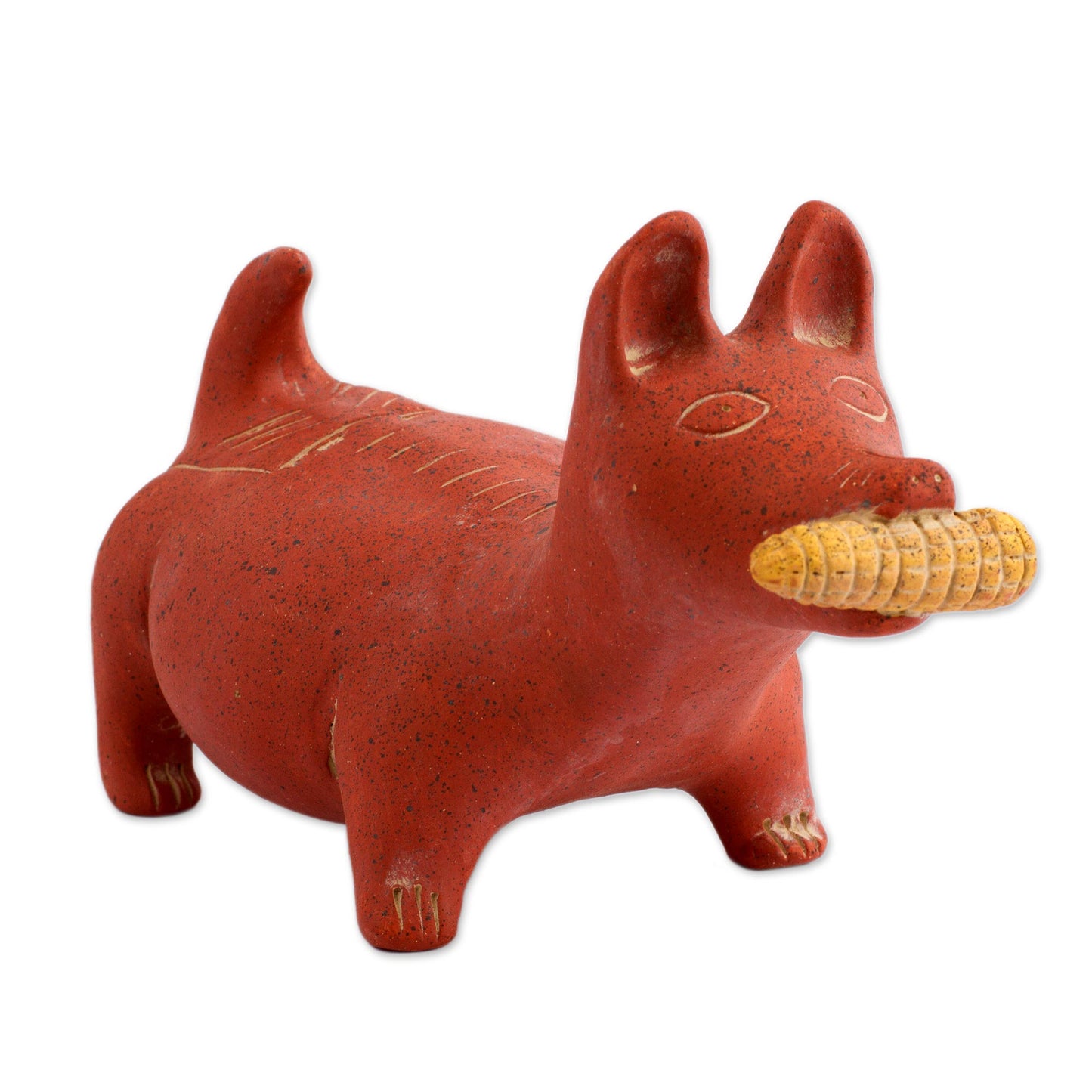 Colima Dog Handcrafted Mexican Archaeological Ceramic Red Dog Sculpture