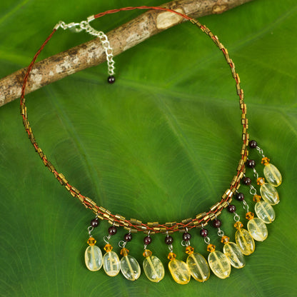 Raindrops Beaded Citrine Choker Necklace