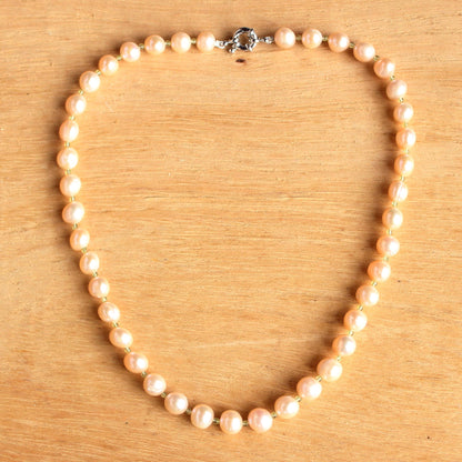 Pink Sea Breath Pearl Bridal Necklace