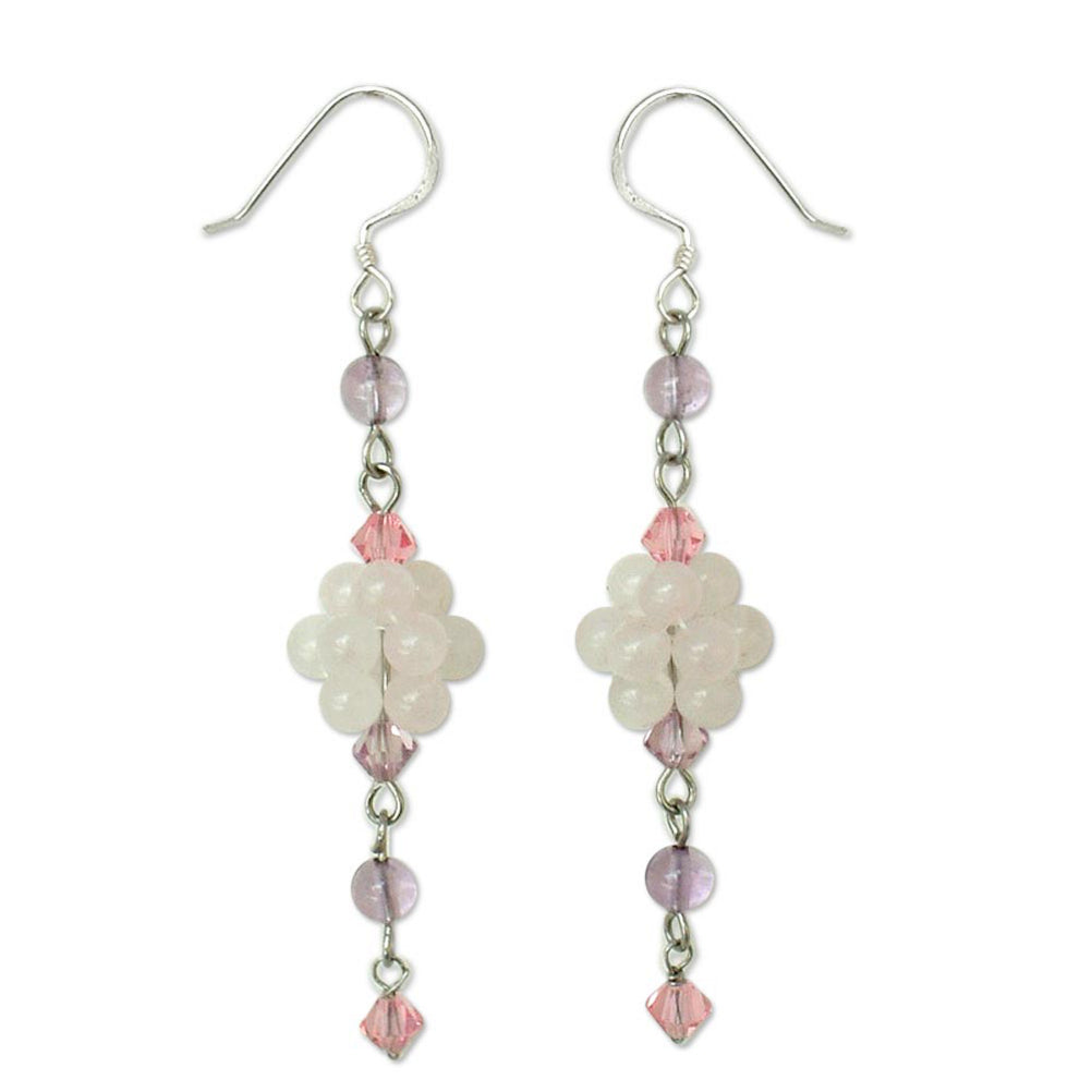 Enchanted Bloom Multi-Gem Quartz Dangle Earrings