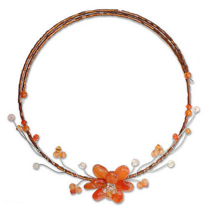 Ginger Beauty Multi-Gem Carnelian Beaded Necklace